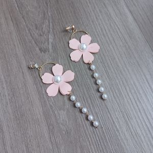 Flower Beaded Long Dangle Earrings